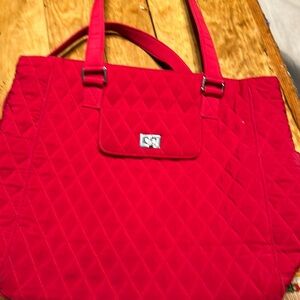 Beautiful red tote measures 12 x 16